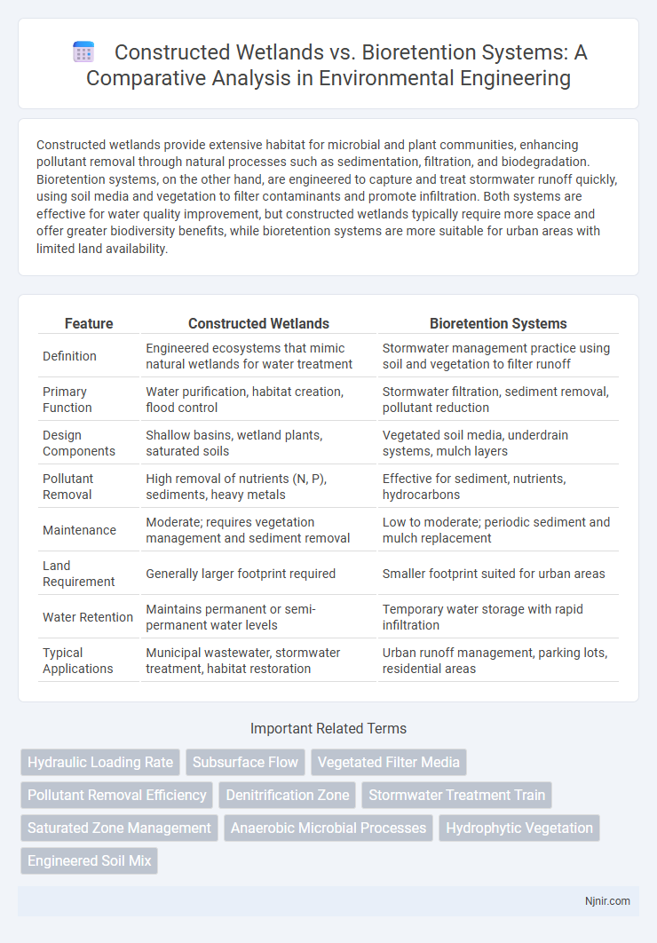 Constructed Wetlands vs. Bioretention Systems: A Comparative Analysis in Environmental Engineering