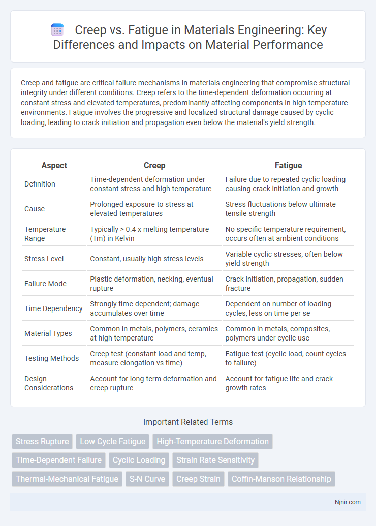 Creep vs. Fatigue in Materials Engineering: Key Differences and Impacts on Material Performance