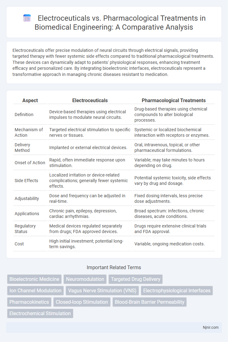 Electroceuticals vs. Pharmacological Treatments in Biomedical Engineering: A Comparative Analysis