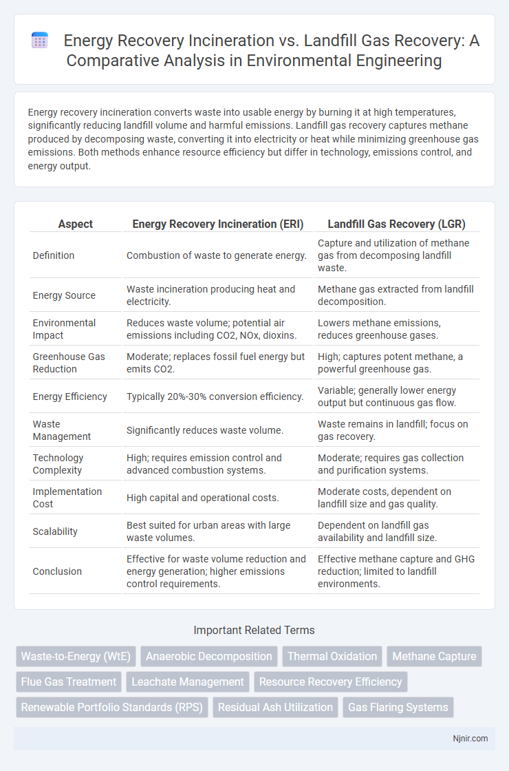 Energy Recovery Incineration vs. Landfill Gas Recovery: A Comparative Analysis in Environmental Engineering