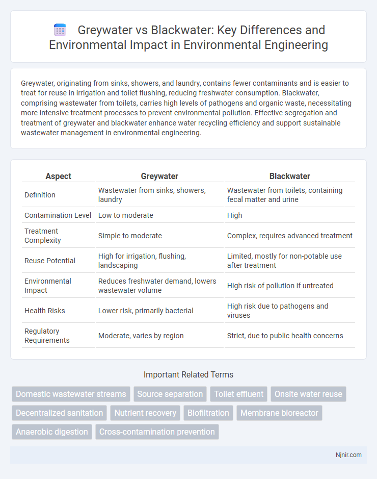 Greywater vs Blackwater: Key Differences and Environmental Impact in Environmental Engineering