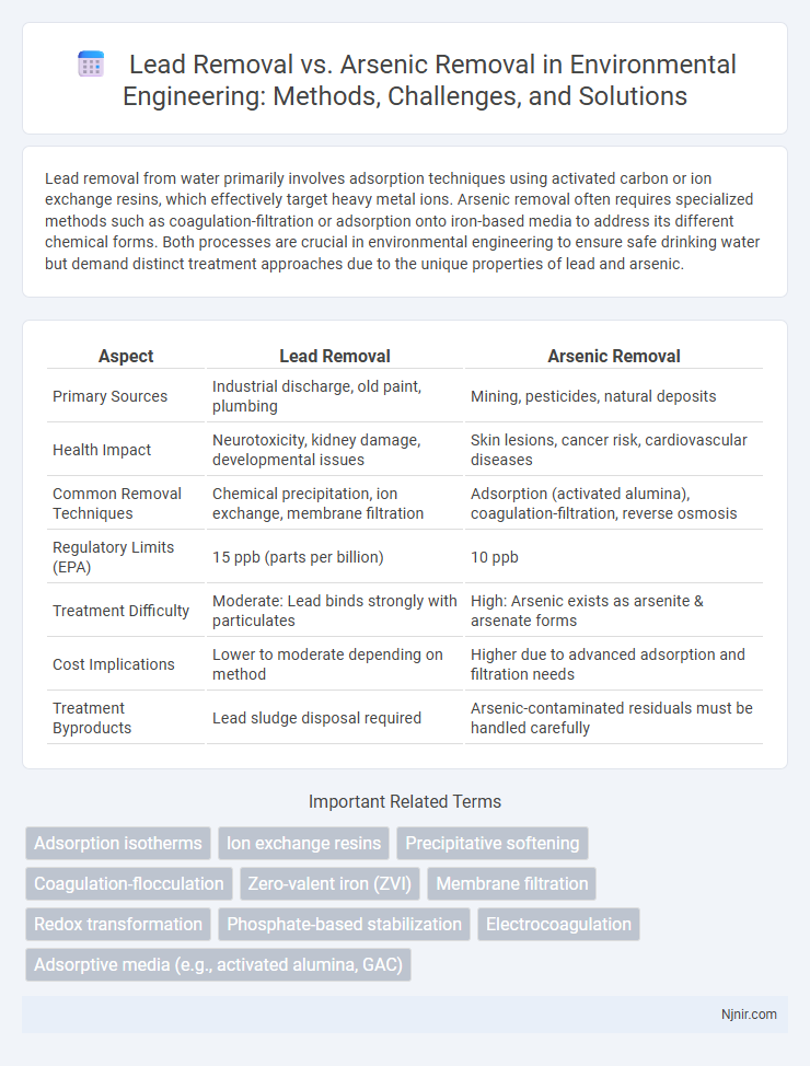 Lead Removal vs. Arsenic Removal in Environmental Engineering: Methods, Challenges, and Solutions