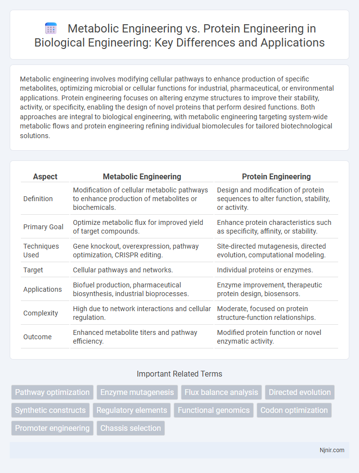Metabolic Engineering vs. Protein Engineering in Biological Engineering: Key Differences and Applications