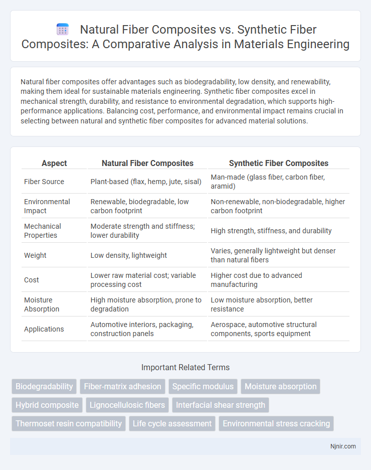 Natural Fiber Composites vs. Synthetic Fiber Composites: A Comparative Analysis in Materials Engineering