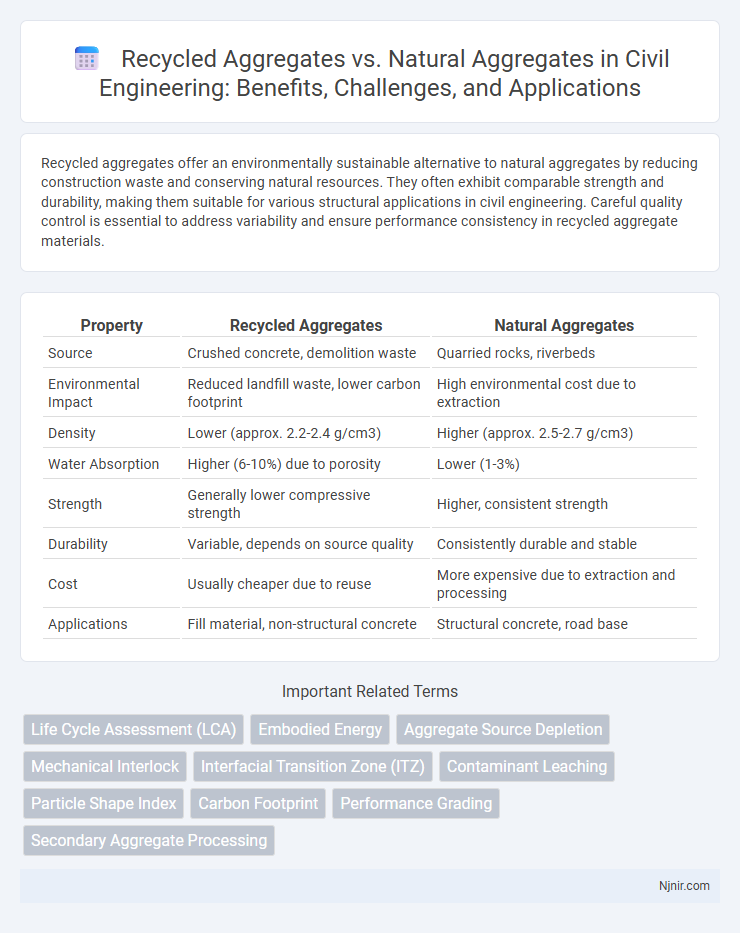 Recycled Aggregates vs. Natural Aggregates in Civil Engineering: Benefits, Challenges, and Applications