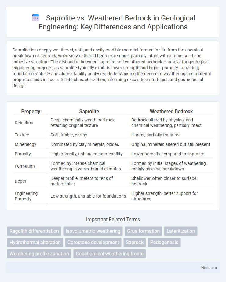 Saprolite vs. Weathered Bedrock in Geological Engineering: Key Differences and Applications