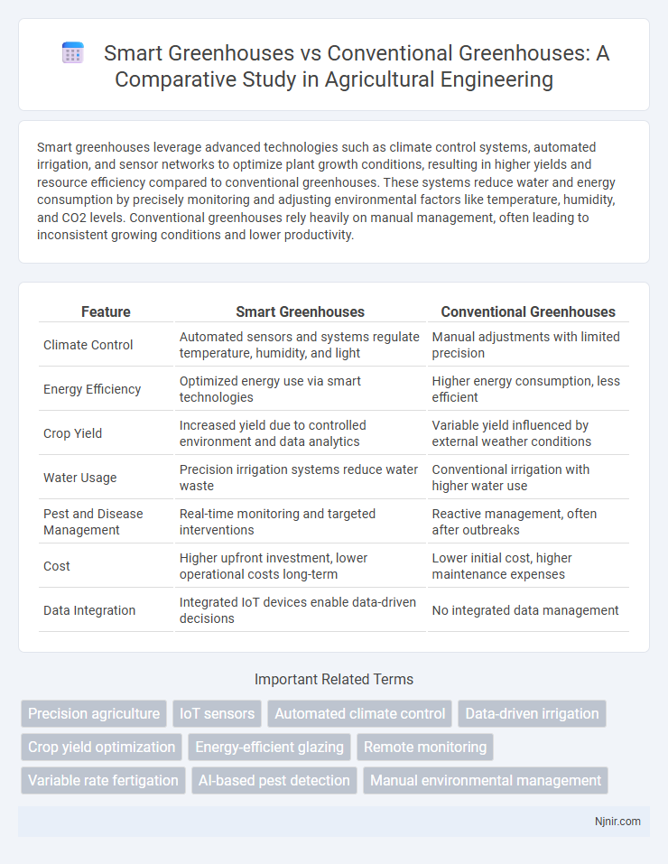 Smart Greenhouses vs Conventional Greenhouses: A Comparative Study in Agricultural Engineering