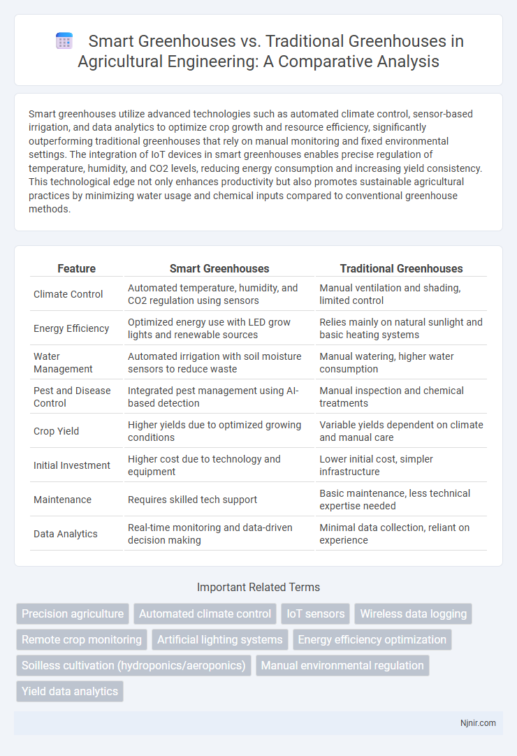 Smart Greenhouses vs. Traditional Greenhouses in Agricultural Engineering: A Comparative Analysis