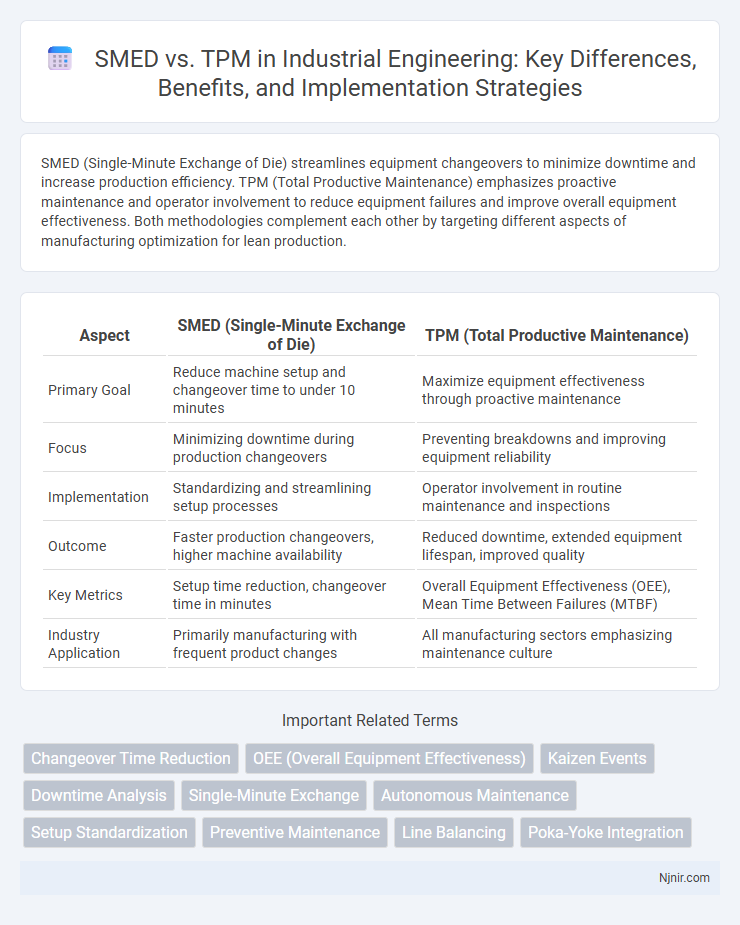 SMED vs. TPM in Industrial Engineering: Key Differences, Benefits, and Implementation Strategies
