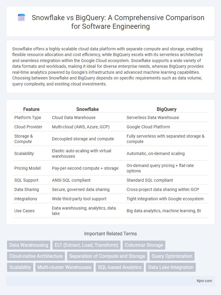 Snowflake vs BigQuery: A Comprehensive Comparison for Software Engineering