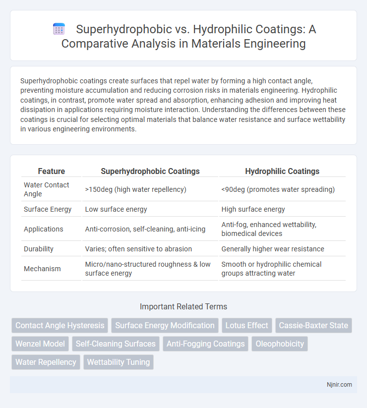 Superhydrophobic vs. Hydrophilic Coatings: A Comparative Analysis in Materials Engineering