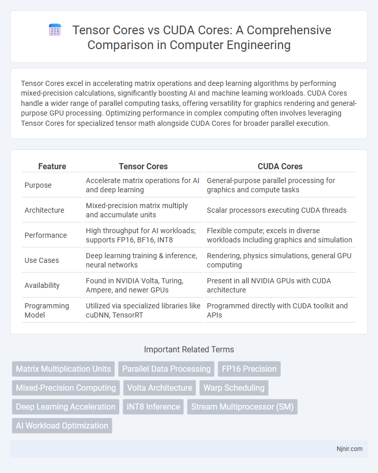 Tensor Cores vs CUDA Cores: A Comprehensive Comparison in Computer Engineering