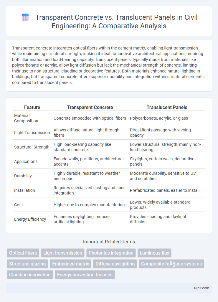 Transparent Concrete vs. Translucent Panels in Civil Engineering: A Comparative Analysis