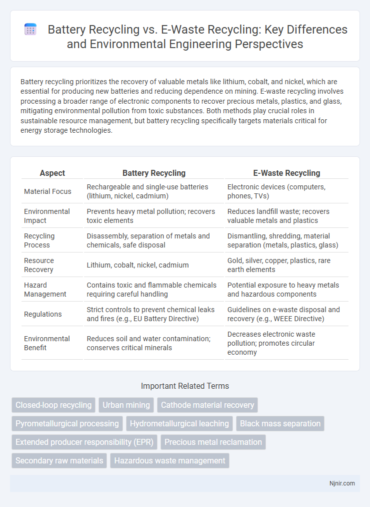 Battery Recycling vs. E-Waste Recycling: Key Differences and Environmental Engineering Perspectives