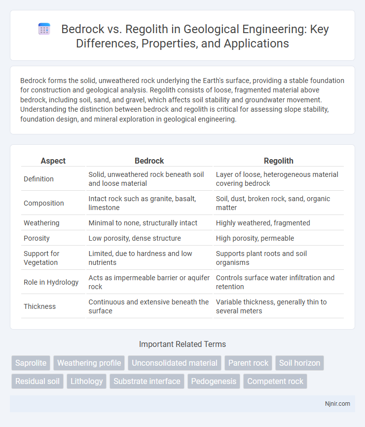 Bedrock vs. Regolith in Geological Engineering: Key Differences, Properties, and Applications