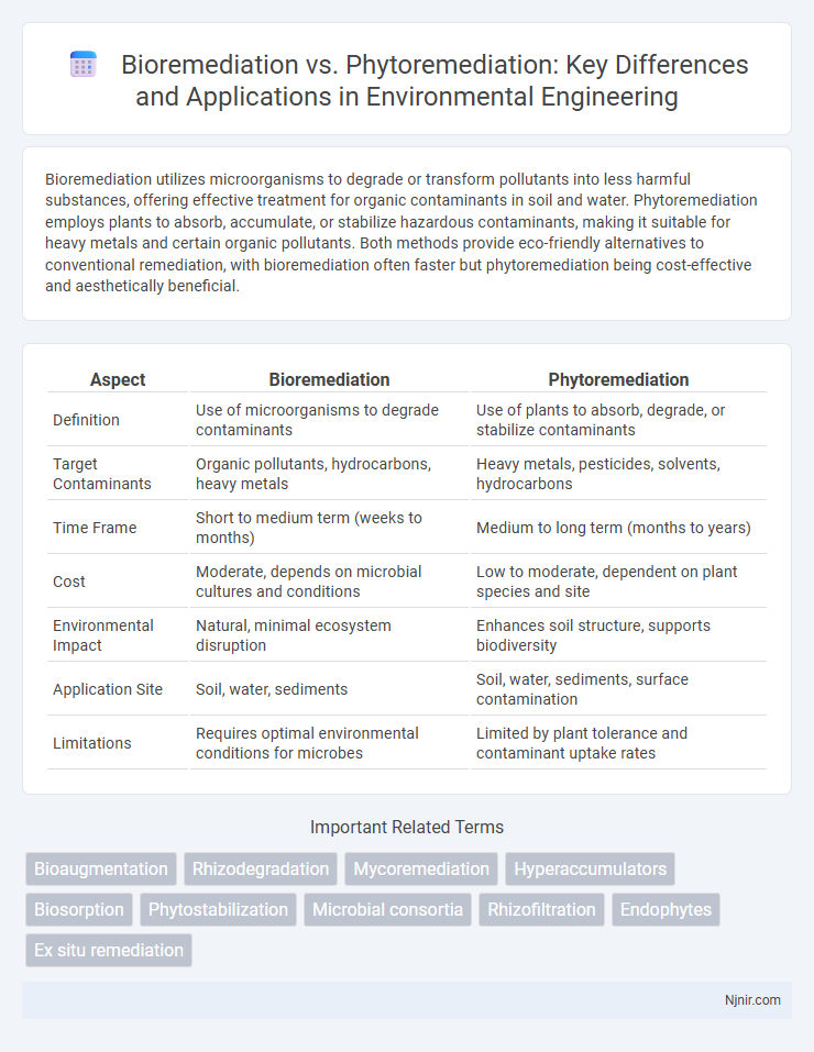 Bioremediation vs. Phytoremediation: Key Differences and Applications in Environmental Engineering