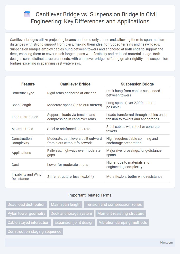 Cantilever Bridge vs. Suspension Bridge in Civil Engineering: Key Differences and Applications