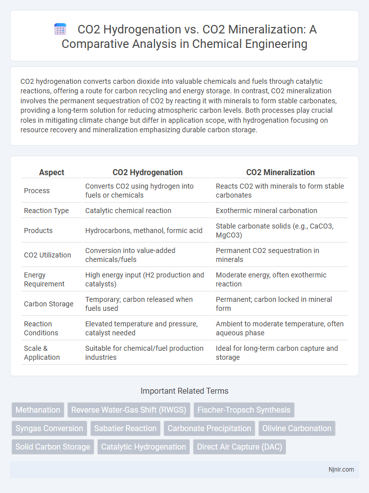 CO2 Hydrogenation vs. CO2 Mineralization: A Comparative Analysis in Chemical Engineering