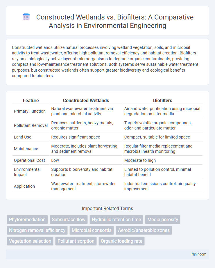 Constructed Wetlands vs. Biofilters: A Comparative Analysis in Environmental Engineering