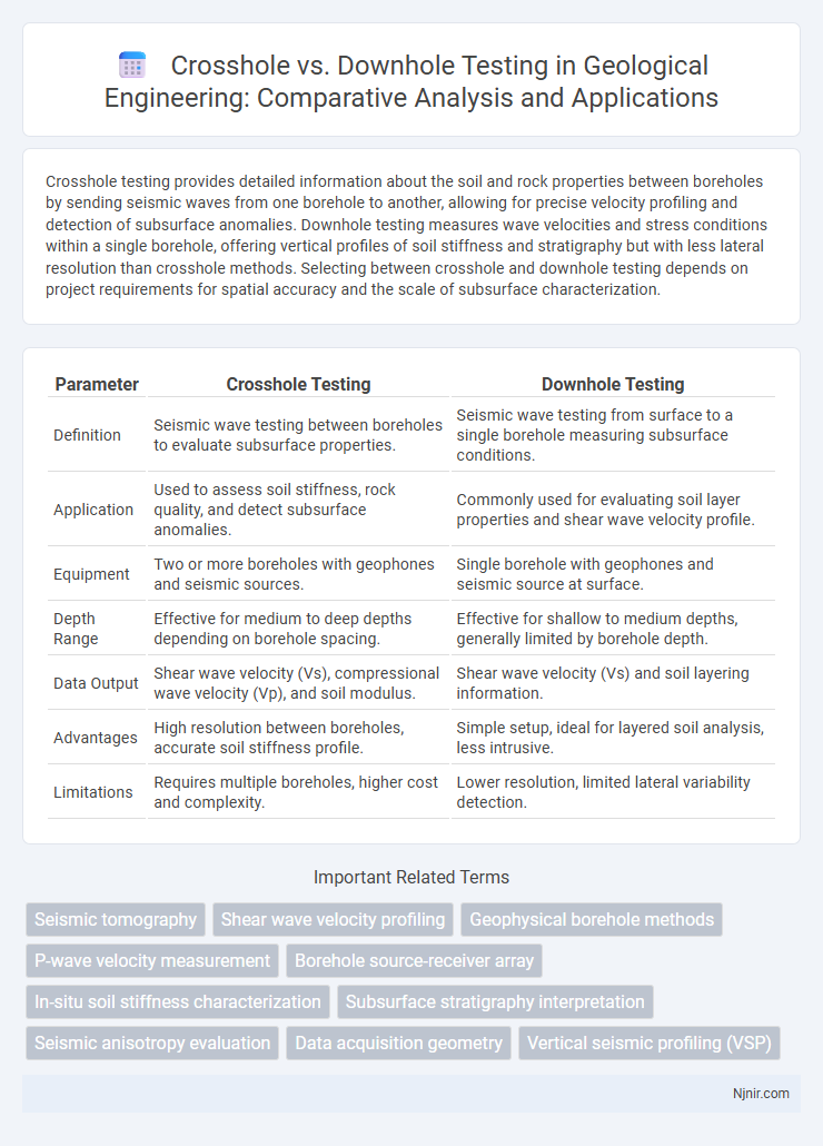 Crosshole vs. Downhole Testing in Geological Engineering: Comparative Analysis and Applications