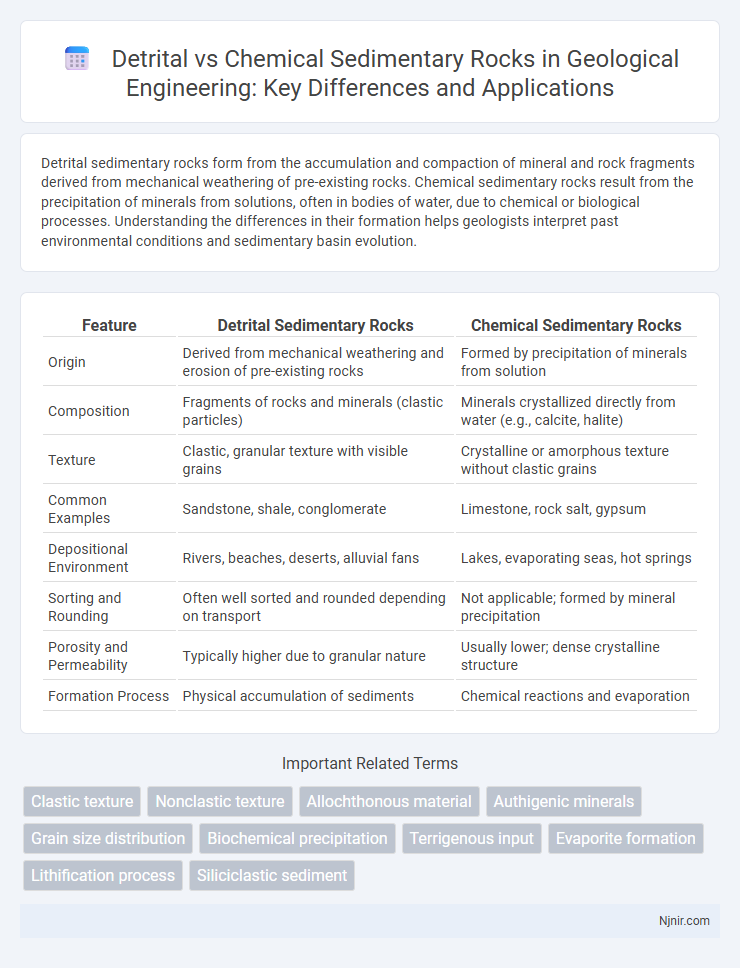 Detrital vs Chemical Sedimentary Rocks in Geological Engineering: Key Differences and Applications