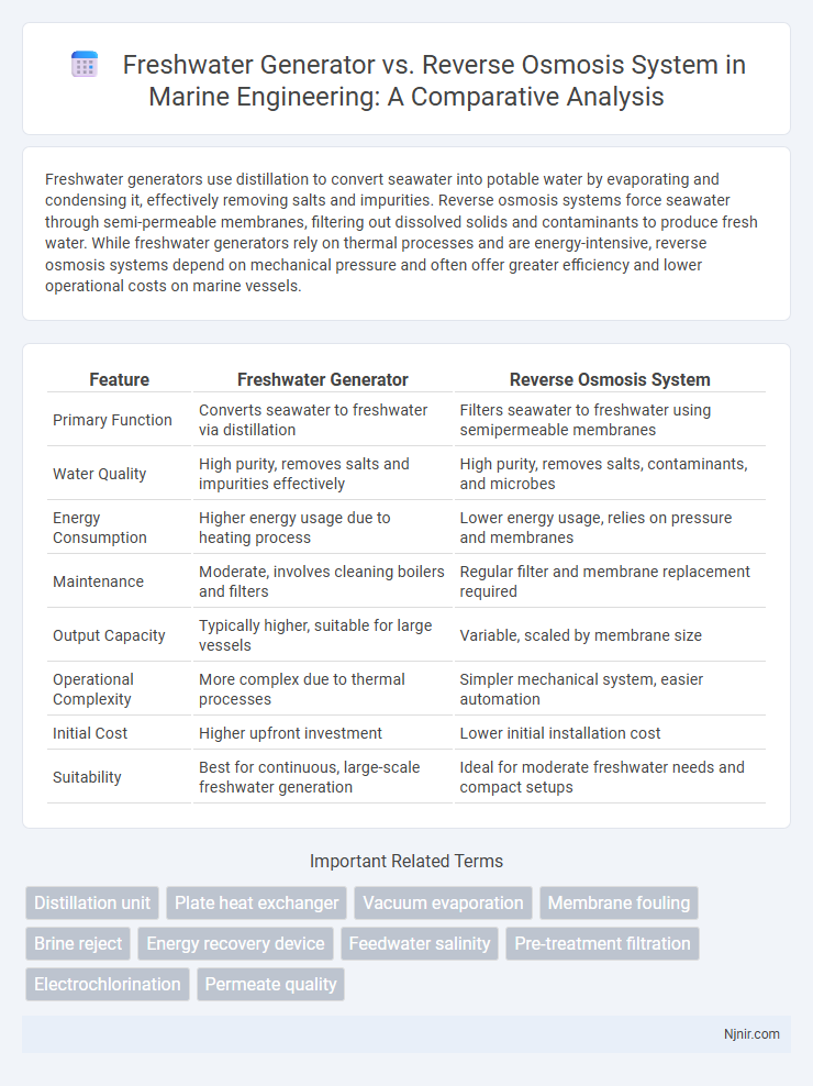 Freshwater Generator vs. Reverse Osmosis System in Marine Engineering: A Comparative Analysis