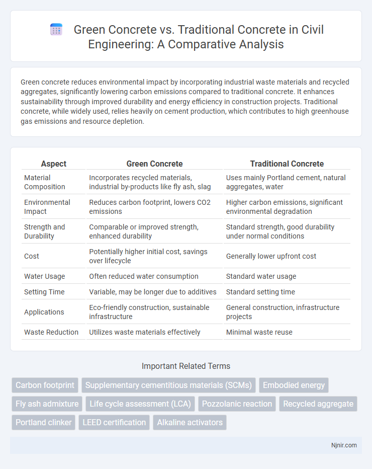 Green Concrete vs. Traditional Concrete in Civil Engineering: A Comparative Analysis
