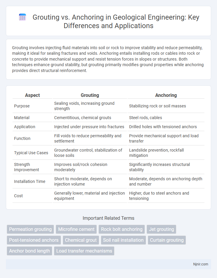 Grouting vs. Anchoring in Geological Engineering: Key Differences and Applications
