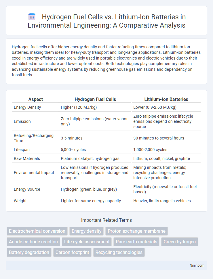 Hydrogen Fuel Cells vs. Lithium-Ion Batteries in Environmental Engineering: A Comparative Analysis