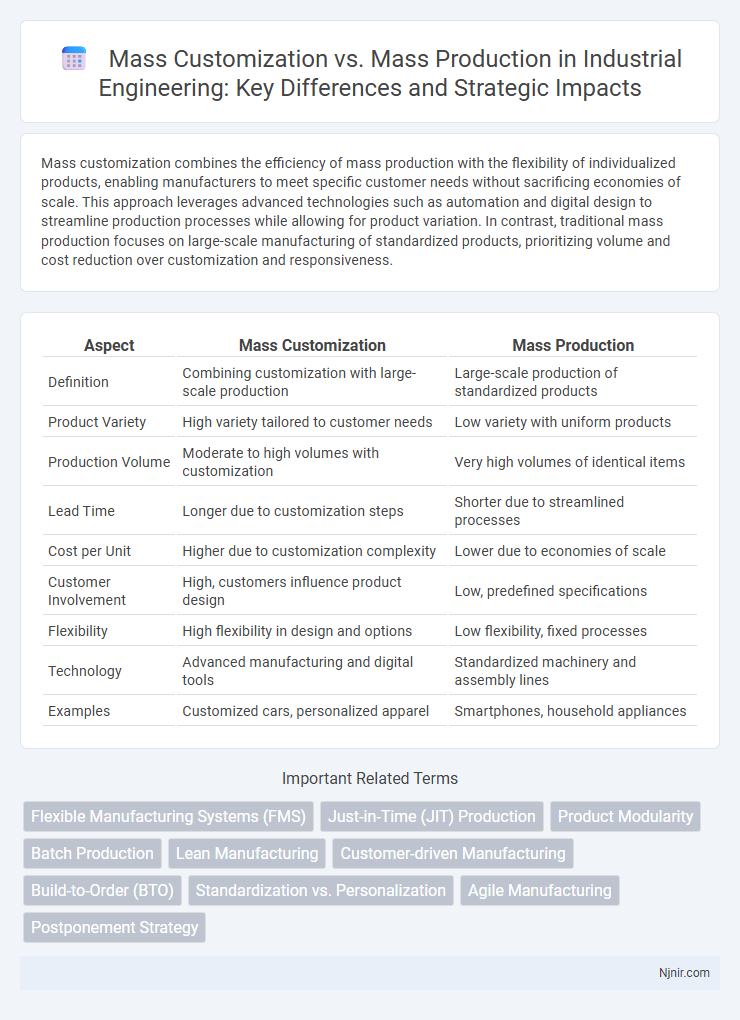 Mass Customization vs. Mass Production in Industrial Engineering: Key Differences and Strategic Impacts