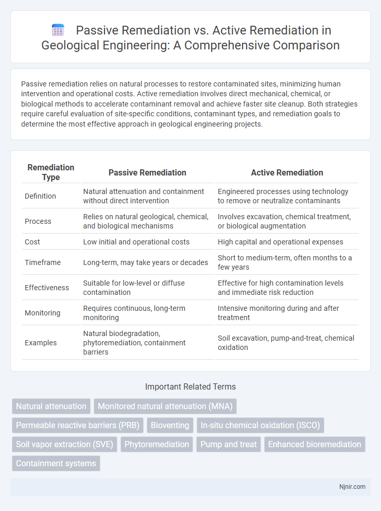 Passive Remediation vs. Active Remediation in Geological Engineering: A Comprehensive Comparison