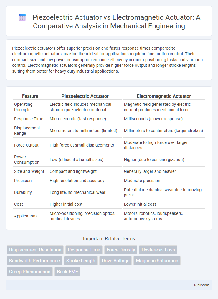Piezoelectric Actuator vs Electromagnetic Actuator: A Comparative Analysis in Mechanical Engineering