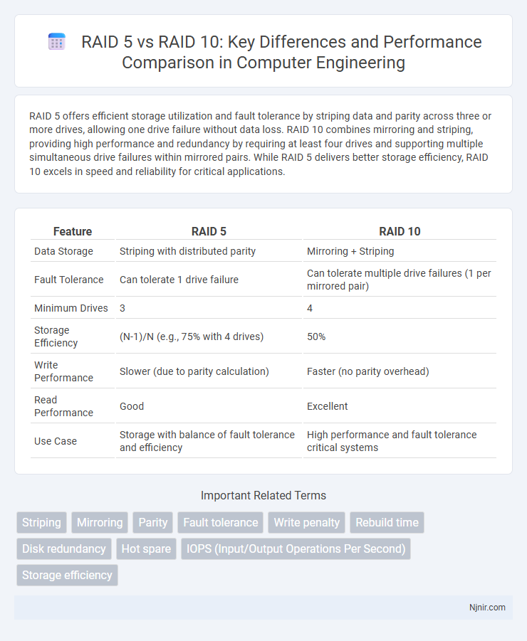 RAID 5 vs RAID 10: Key Differences and Performance Comparison in Computer Engineering