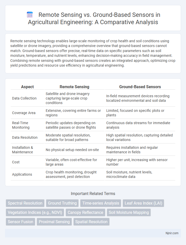 Remote Sensing vs. Ground-Based Sensors in Agricultural Engineering: A Comparative Analysis