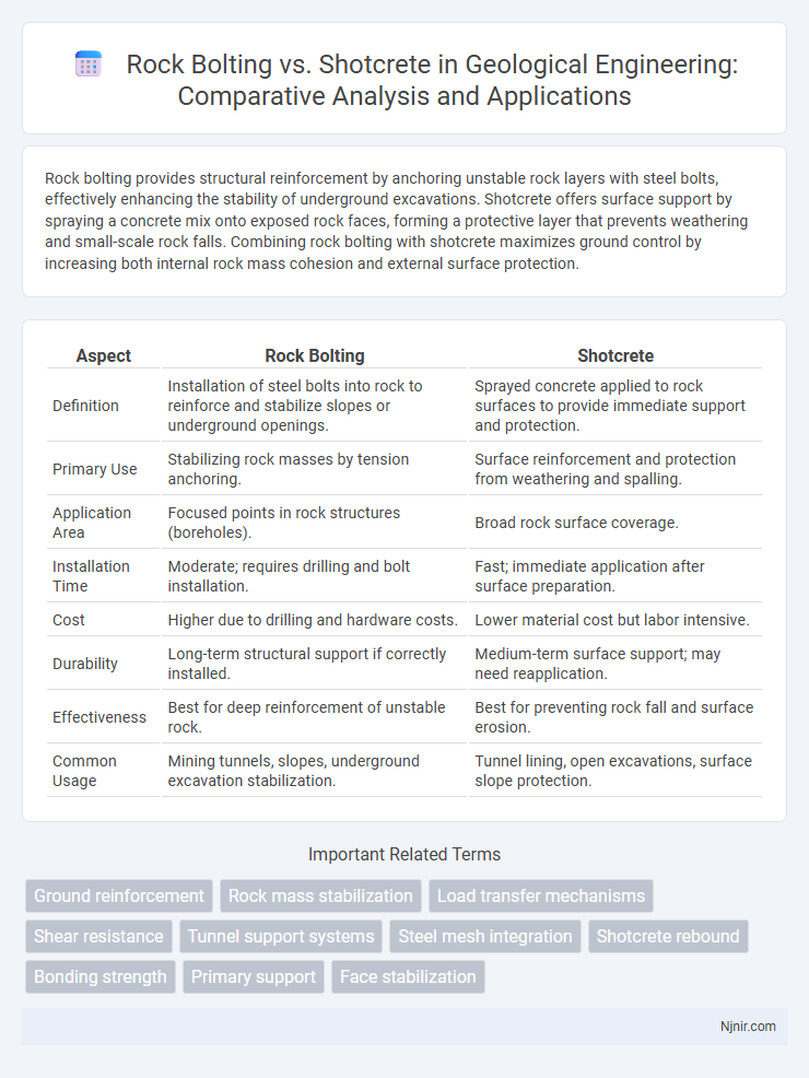 Rock Bolting vs. Shotcrete in Geological Engineering: Comparative Analysis and Applications