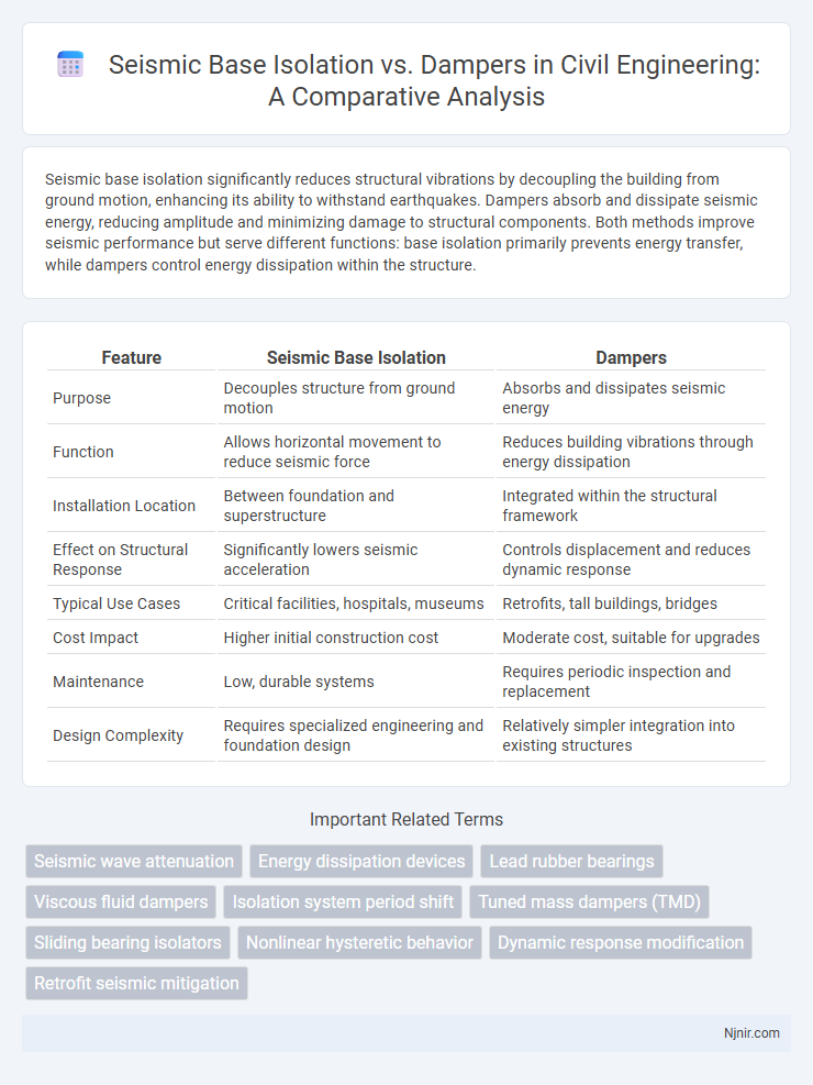 Seismic Base Isolation vs. Dampers in Civil Engineering: A Comparative Analysis