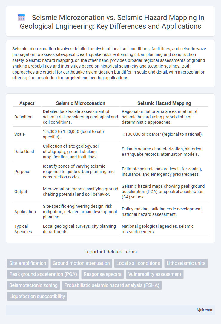 Seismic Microzonation vs. Seismic Hazard Mapping in Geological Engineering: Key Differences and Applications