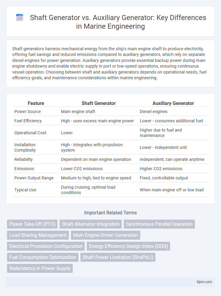 Shaft Generator vs. Auxiliary Generator: Key Differences in Marine Engineering