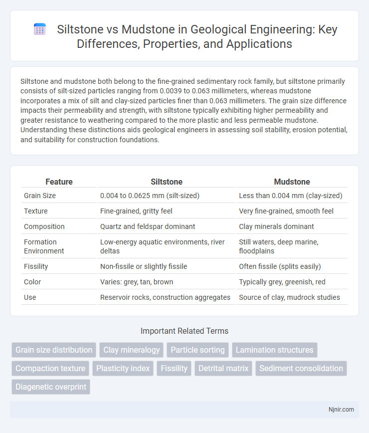 Siltstone vs Mudstone in Geological Engineering: Key Differences, Properties, and Applications