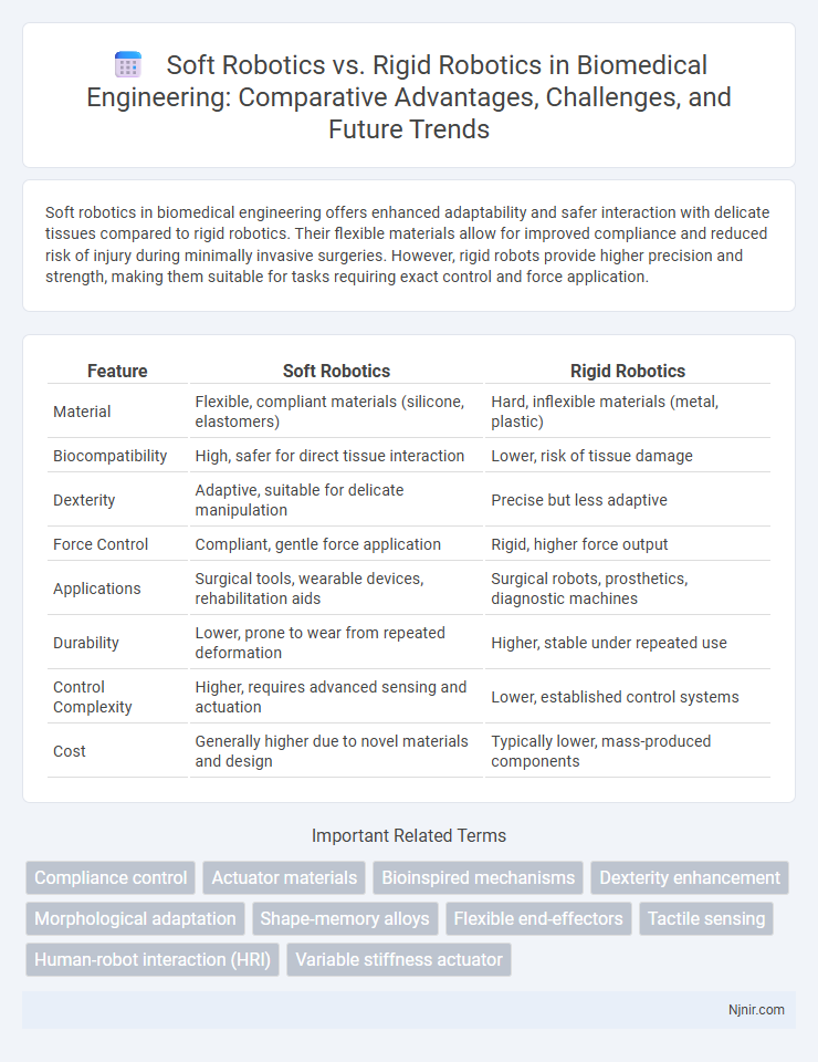 Soft Robotics vs. Rigid Robotics in Biomedical Engineering: Comparative Advantages, Challenges, and Future Trends