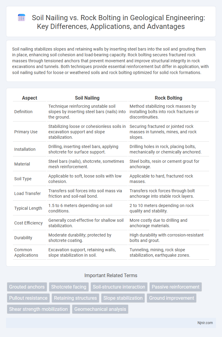 Soil Nailing vs. Rock Bolting in Geological Engineering: Key Differences, Applications, and Advantages