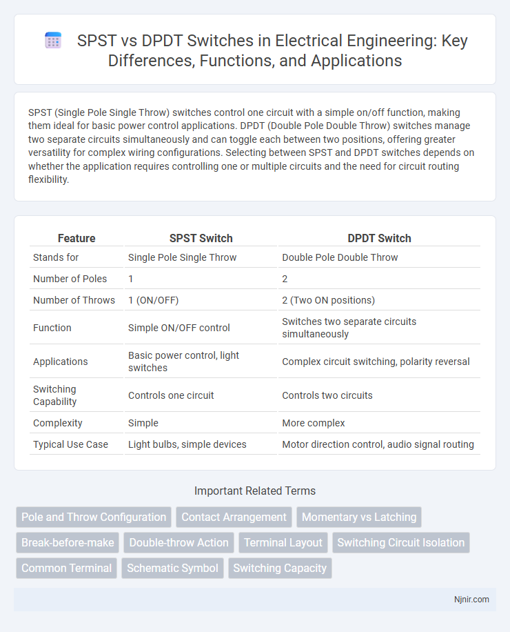 SPST vs DPDT Switches in Electrical Engineering: Key Differences, Functions, and Applications