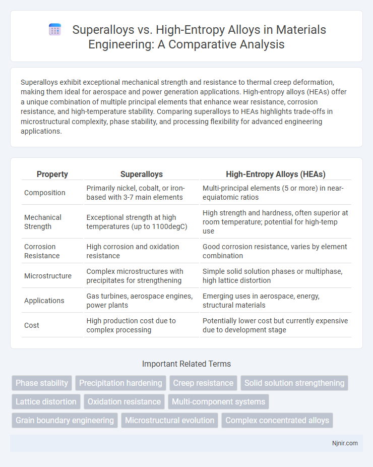 Superalloys vs. High-Entropy Alloys in Materials Engineering: A Comparative Analysis