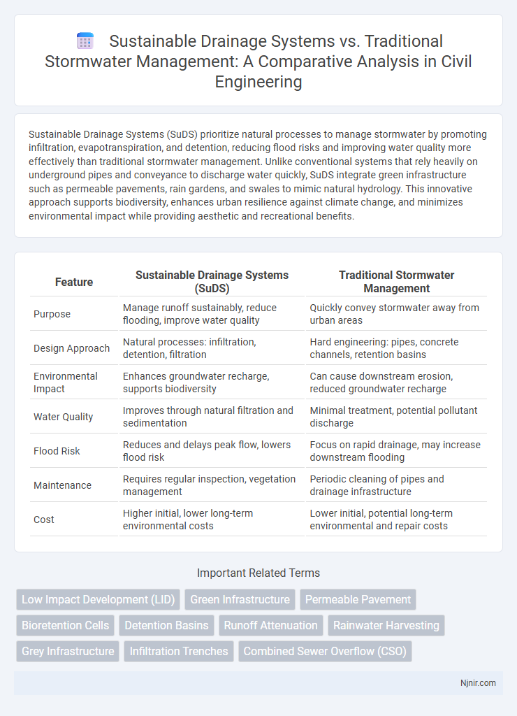 Sustainable Drainage Systems vs. Traditional Stormwater Management: A Comparative Analysis in Civil Engineering