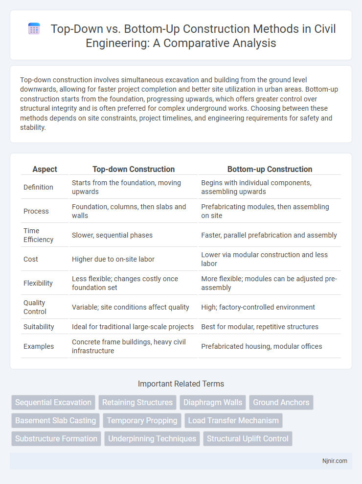 Top-Down vs. Bottom-Up Construction Methods in Civil Engineering: A Comparative Analysis