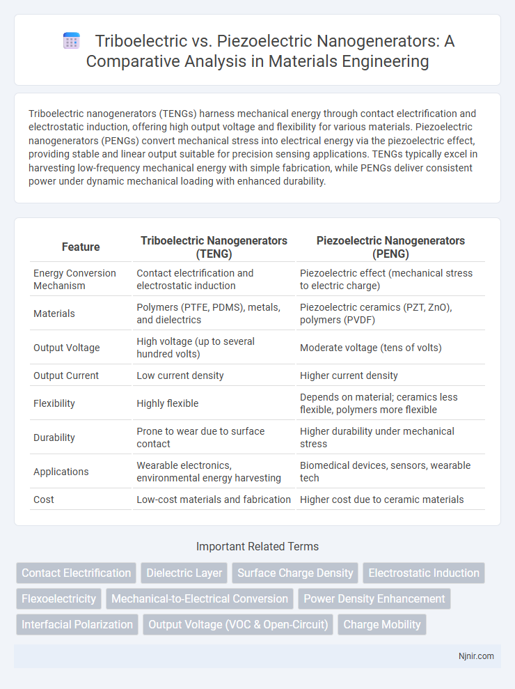 Triboelectric vs. Piezoelectric Nanogenerators: A Comparative Analysis in Materials Engineering