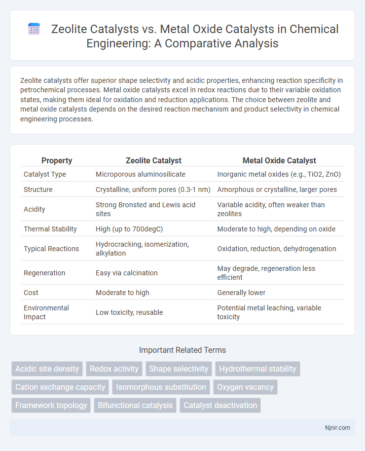 Zeolite Catalysts vs. Metal Oxide Catalysts in Chemical Engineering: A Comparative Analysis
